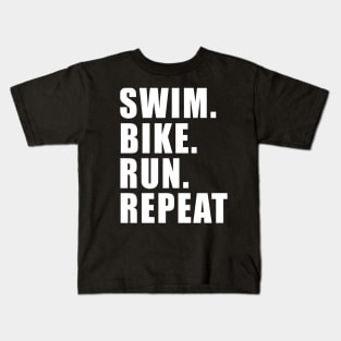 SWIM BIKE RUN REPEAT TRIATHLON KONA Kids T-Shirt